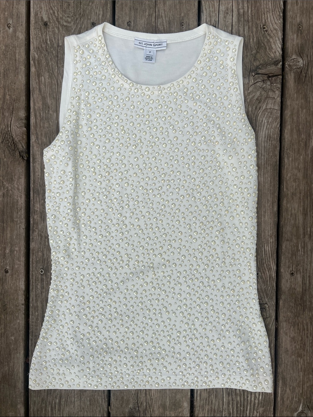 St. John Sport Pearl Studded Tank Y2K